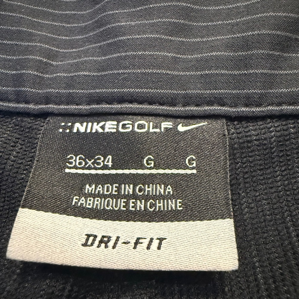Nike Mens 36/34 Dri Fit Golf Pants Pinstripe Black - Picture 3 of 11